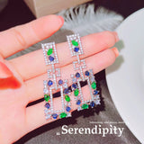 Summer Water Drop Stone Stud Earrings Women's Garden Series