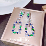 Summer Water Drop Stone Stud Earrings Women's Garden Series
