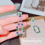 Summer Water Drop Stone Stud Earrings Women's Garden Series