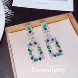 Summer Water Drop Stone Stud Earrings Women's Garden Series