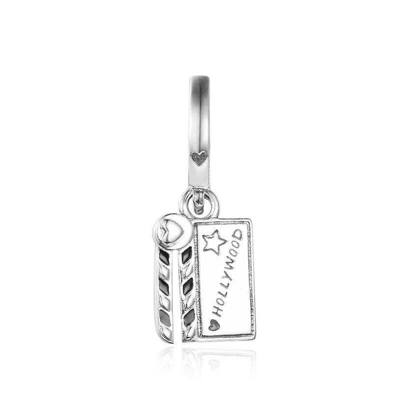Summer Ocean Movie Clapperboard Dangle 100% Sterling Silver Jewelry