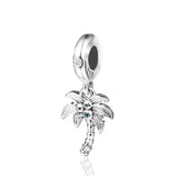 Ocean Palm Tree & Coconuts Sterling Silver DIY Beads