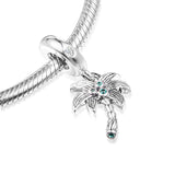 Ocean Palm Tree & Coconuts Sterling Silver DIY Beads