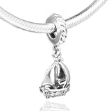 Summer Ocean Sail Boat Dangle Charm Sterling Silver Jewelry