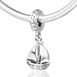 Summer Ocean Sail Boat Dangle Charm Sterling Silver Jewelry