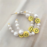 Summer Oversize Pearl Hoop Earrings For Women