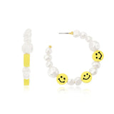 Summer Oversize Pearl Hoop Earrings For Women