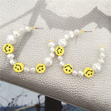 Summer Oversize Pearl Hoop Earrings For Women