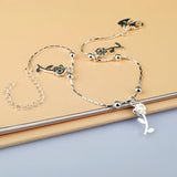 Sterling Silver Anklet with Rose Pendant, Beach Ankle Jewelry