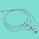 Bohemian Three-Layer Bell Silver Chain Anklet