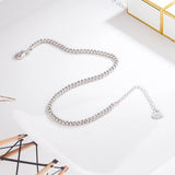 925 Sterling Silver Bead Chain Anklet for Women
