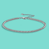 925 Sterling Silver Bead Chain Anklet for Women
