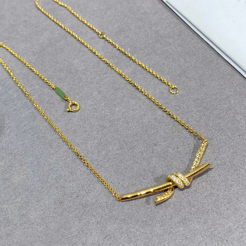 925 Sterling Silver Cross Wound Necklace for Women
