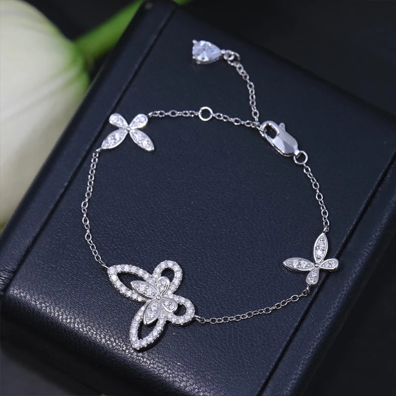 Summer Sterling Silver Butterfly Bracelet Party Accessory