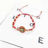 Red Saint Benedict Charm Bracelet Rosary Luck Bracelet