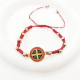 Red Saint Benedict Charm Bracelet Rosary Luck Bracelet