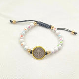 Red Saint Benedict Charm Bracelet Rosary Luck Bracelet