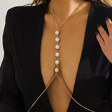 Summer Sexy Pearl Body Chain Jewelry for Woman