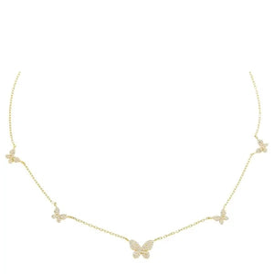 Summer Sexy CZ Butterfly Pendant Necklace For Women Gift