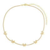 Summer Sexy CZ Butterfly Pendant Necklace For Women Gift