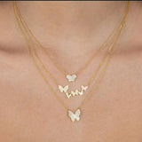 Summer Sexy CZ Butterfly Pendant Necklace For Women Gift