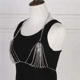 Summer Sexy Crystal Rhinestone Bra Bikini Chest Chain Body Jewelry