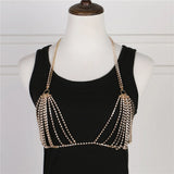 Summer Sexy Crystal Rhinestone Bra Bikini Chest Chain Body Jewelry