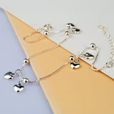 Silver Heart Anklet 925 Sterling Silver Minimalist Ankle Bracelet