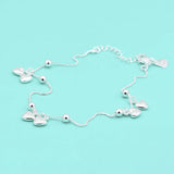 Silver Heart Anklet 925 Sterling Silver Minimalist Ankle Bracelet