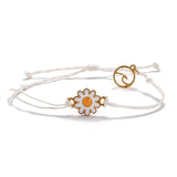 Summer Small Daisy Bracelet Adjustable Rope Chains Wave Pendants