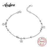925 Silver Pentacle Pendant Anklet Women Jewelry