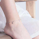 925 Silver Pentacle Pendant Anklet Women Jewelry