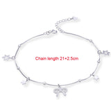 925 Silver Star Anklet for Women Bow Anklets Fine Jewelry