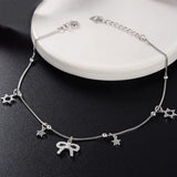 925 Silver Star Anklet for Women Bow Anklets Fine Jewelry