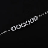 Silver Roman Chain Bracelets & Bangles with CZ Charm for Women