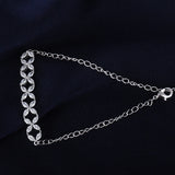 Silver Roman Chain Bracelets & Bangles with CZ Charm for Women