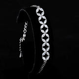 Silver Roman Chain Bracelets & Bangles with CZ Charm for Women