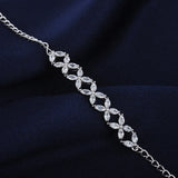 Silver Roman Chain Bracelets & Bangles with CZ Charm for Women