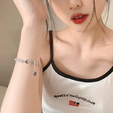 Sweet Love Heart Zircon Bracelet Set