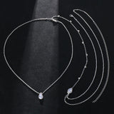 Crystal Drop Back Chain Necklace for Women Bridal Rhinestone Body Chain