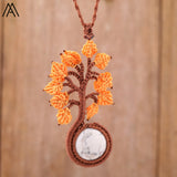 Summer Women Flower Shape Gemstone Pendant Necklace Women Amethyst