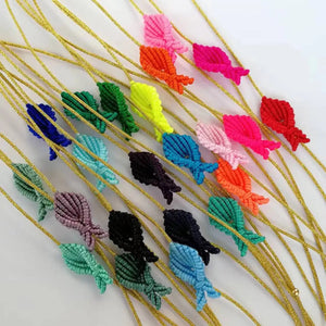 Summer Women Tropical Solid Rope Fish Lucky Whale Tail Braided Bracelet