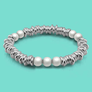 Bohemian Style 925 Silver Bracelet Freshwater Pearl Bangle