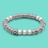Bohemian Style 925 Silver Bracelet Freshwater Pearl Bangle
