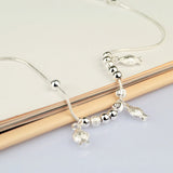 925 Silver Fish Pendant Anklet Charm Snake Chain 20-28CM Ankle Bracelet