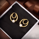 Summer Pearl Wedding Earrings Yellow Round Earring Party Banquet Jewelry