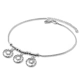 Solid 925 Silver Ladies Anklet Pendant Sterling Silver Anklet