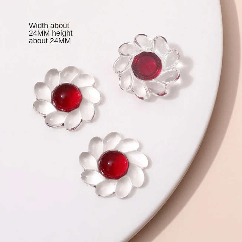 Resin Flower Patch DIY Hair Jewelry Earrings Materials