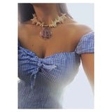 Bohemian Neon Cowrie Shells Necklace for Women