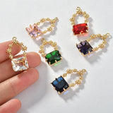 20pcs Geometry Bag Shape Copper Charms for DIY Jewelry Earrings Pendant